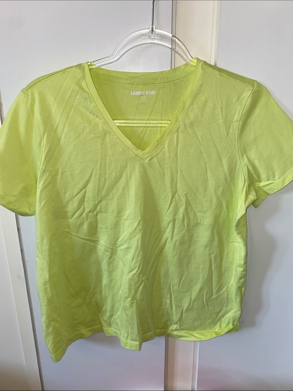 Lands End bright green/yellow cotton t shirt
